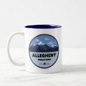 Allegheny Mountains Camping Zweifarbige Tasse (Links)