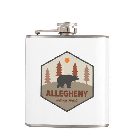 Allegheny National Forest Bear Flachmann (Vorderseite)