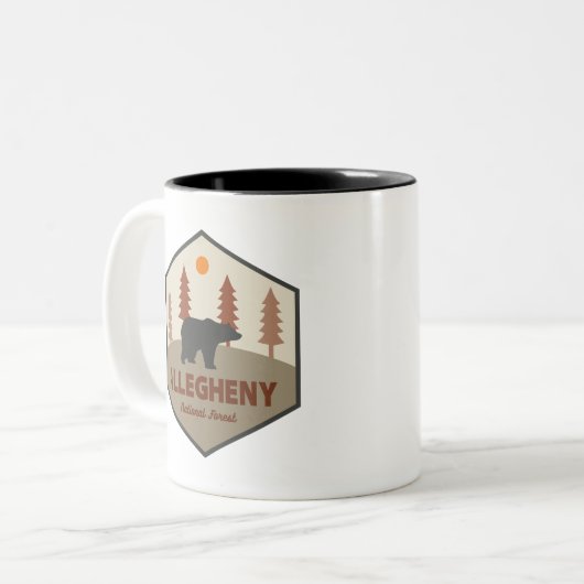Allegheny National Forest Bear Zweifarbige Tasse (Vorderseite Links)
