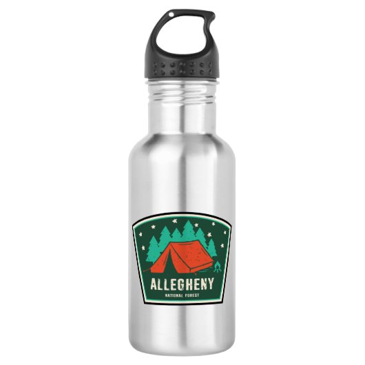 Allegheny National Forest Camping Edelstahlflasche (Vorderseite)