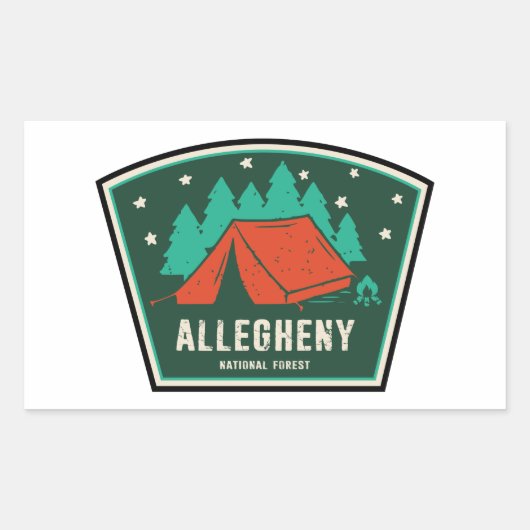 Allegheny National Forest Camping Rechteckiger Aufkleber (Vorderseite)