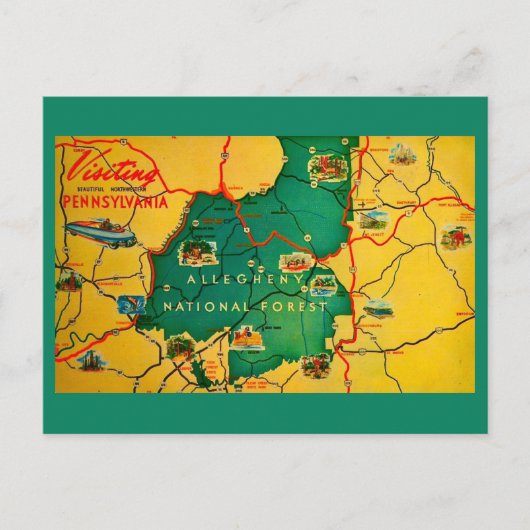 Allegheny National Forest Postkarte (Vorderseite)