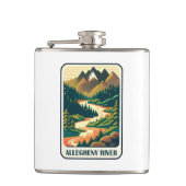 Allegheny River Pennsylvania Colors Flachmann (Vorderseite)