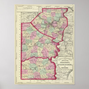 Allegheny, Washington, Greene Landkreise Poster