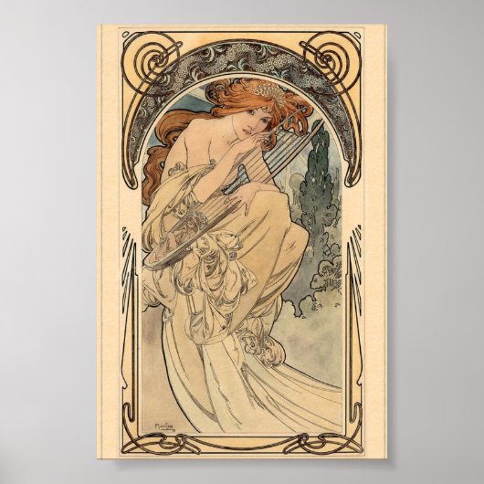 Allegorie de la Musique von Alphonse Mucha T - Shi Poster (Vorne)