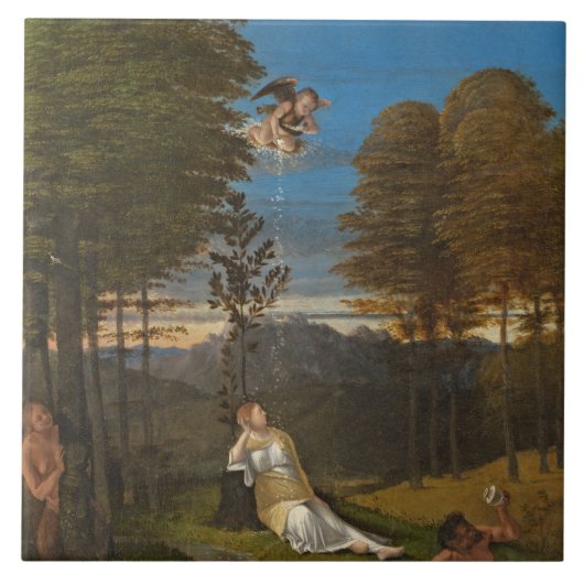 Allegorie der Keuschheit, C. 1505 (Öl auf Platte) Fliese (Vorderseite)