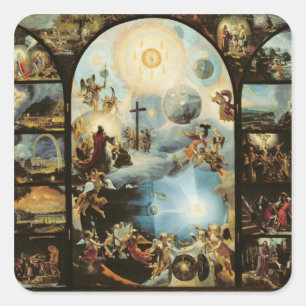 Allegorie der Schaffung des Kosmos Quadratischer Aufkleber