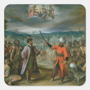 Allegorie der türkischen Kriege Quadratischer Aufkleber
