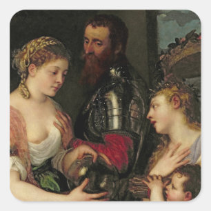 Allegorie des verheirateten Lebens Quadratischer Aufkleber