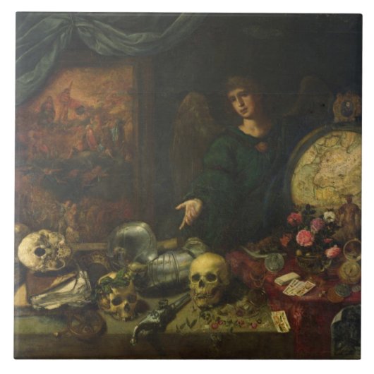 Allegorie von Eitelkeit, 1650-60 (Öl auf Leinwand) Fliese (Vorderseite)