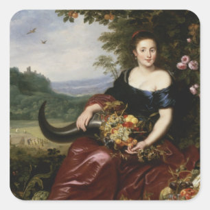 Allegorie von Erde Quadratischer Aufkleber