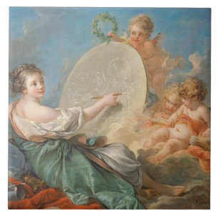Allegorie von Malerei, 1765 (Öl auf Leinwand) Fliese