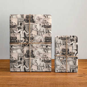 Allegorien der Antike Dark Academia Collage Geschenkpapier