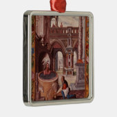 Allegorische Illustration eines Alchemisten an Silbernes Ornament (Rechts)