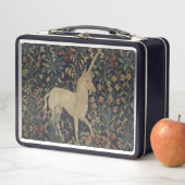 Allegorische "Millefleurs" Tapisserie mit Tieren Metall Brotdose (Beispiel)