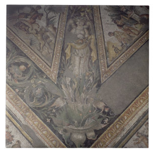 Allegorische Zahl des Herbstes, Detail eines Fliese