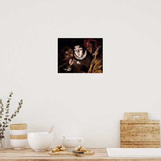 Allegory mit Boy Lighting Candle von El Greco Poster (Küche)