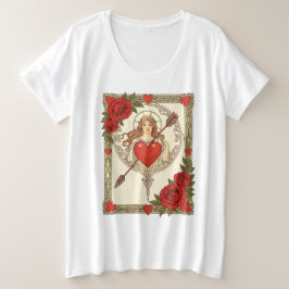 Allegory of Love Vintage Art Nouveau Romance Große Größe T-Shirt
