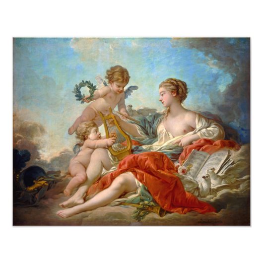 Allegory of Music von François Boucher Fotodruck (Vorne)