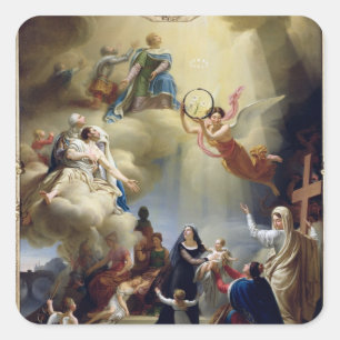 Allegory zu Ehren der Geburt von Henri de Quadratischer Aufkleber