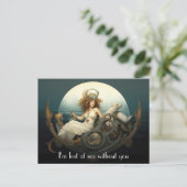 Allein an der See surreal Gemälde Postkarte (Stehend Vorderseite)