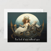 Allein an der See surreal Gemälde Postkarte (Vorne/Hinten)