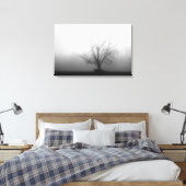 Allein - Baum am Morgen Nebel Wrapped Canvas Leinwanddruck (Insitu (Schlafzimmer))