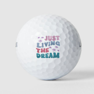 Allein das Leben im Traum inspirierende Zitatpaste Golfball