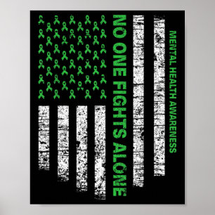 Allein die amerikanische Flagge für psychische Ges Poster
