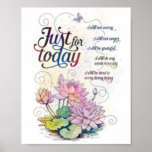 Allein für heute treten die Grundsätze von Reiki a Poster