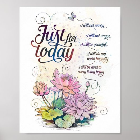 Allein für heute treten die Grundsätze von Reiki a Poster (Vorne)