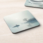 Allein im Nebeldesign Getränkeuntersetzer (Linke Seite)