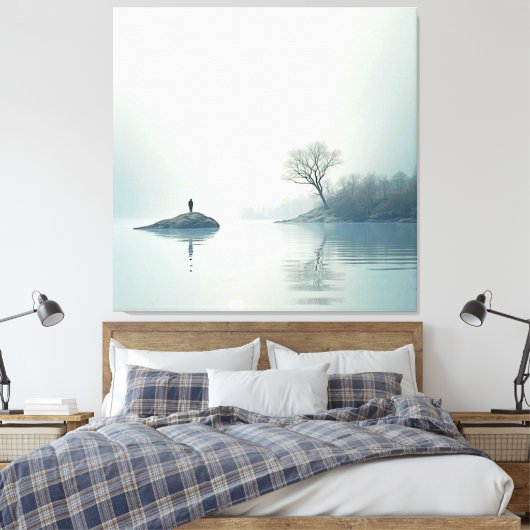 Allein im Nebeldesign Leinwanddruck (Insitu (Schlafzimmer))