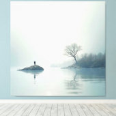 Allein im Nebeldesign Leinwanddruck (Insitu (Holzboden))