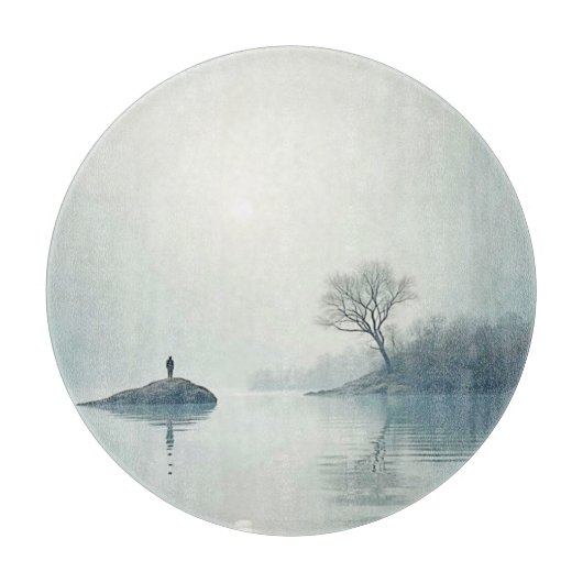 Allein im Nebeldesign Schneidebrett (Vorderseite)