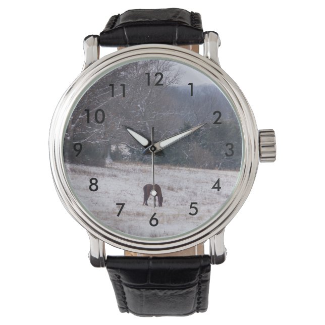 Allein im Schnee Armbanduhr (Vorderseite)