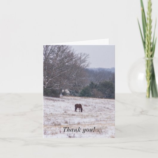 Allein im Schnee Danke Karte (Vorderseite)