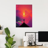 Allein in farbenfrohe Wolken spazieren Poster (Heimbüro)