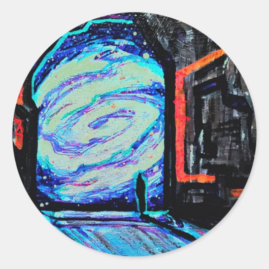 Allein mit dem Shiny Abyss Runder Aufkleber (Vorderseite)