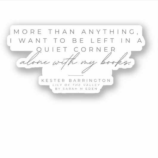 Allein mit meinen Büchern, Aufkleber (Vorderseite)