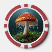 Allein Pilz in einem heftigen Regen Pokerchips (Vorderseite)