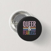 Allein queer und furchtloser LGBT-Preis Button (Vorne & Hinten)
