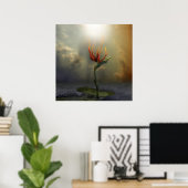 allein | Surreal Digital Art Poster (Heimbüro)