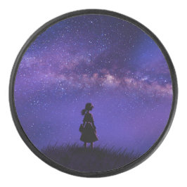 Allein und Sternennacht Eishockey Puck