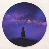 Allein und Sternennacht Runder Pappuntersetzer (Vorderseite)