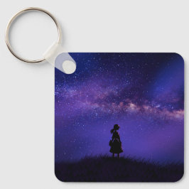 Allein und Sternennacht Schlüsselanhänger
