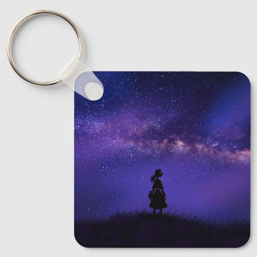 Allein und Sternennacht Schlüsselanhänger (Vorderseite)