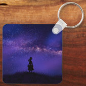 Allein und Sternennacht Schlüsselanhänger (Rückseite)