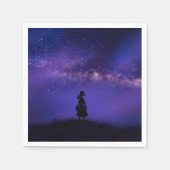 Allein und Sternennacht Serviette (Vorderseite)