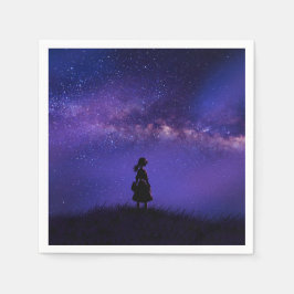 Allein und Sternennacht Serviette